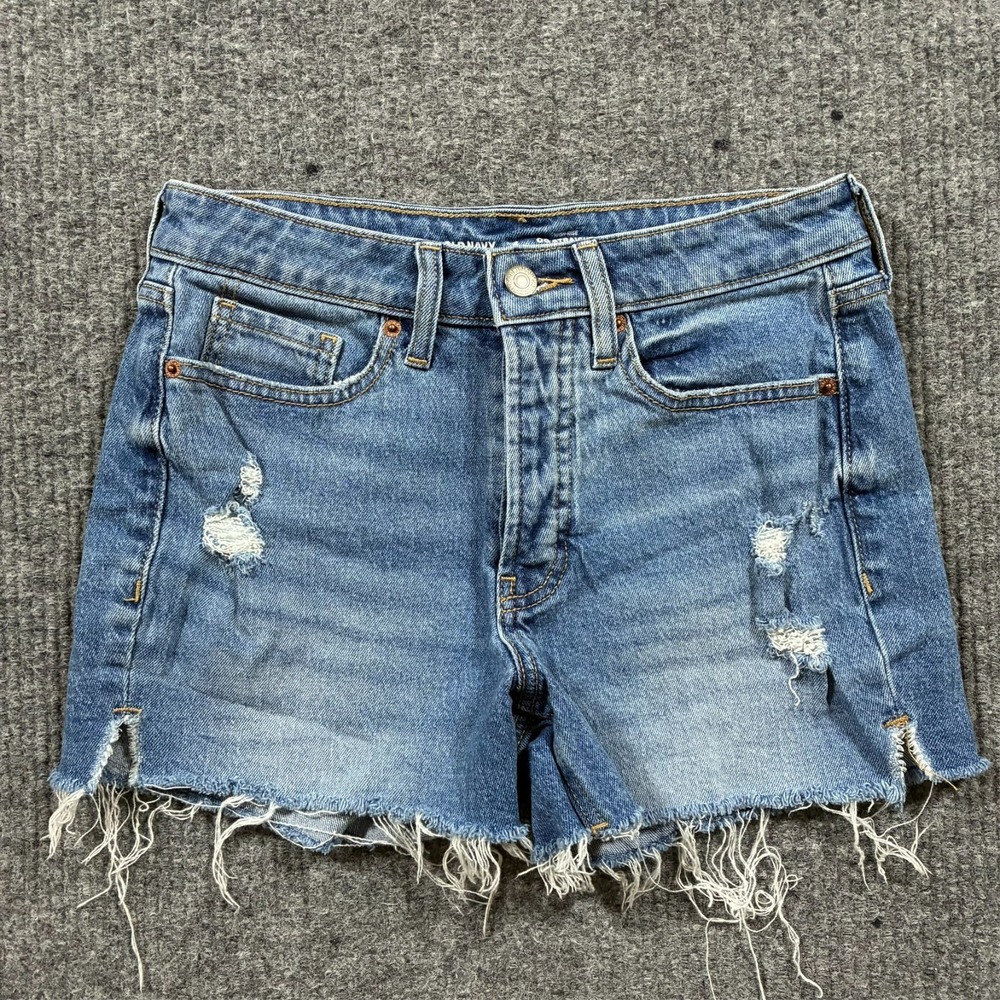 Old Navy O.G. Straight Cut Off Shorts 4 Denim Secret Smooth Pockets High Rise
